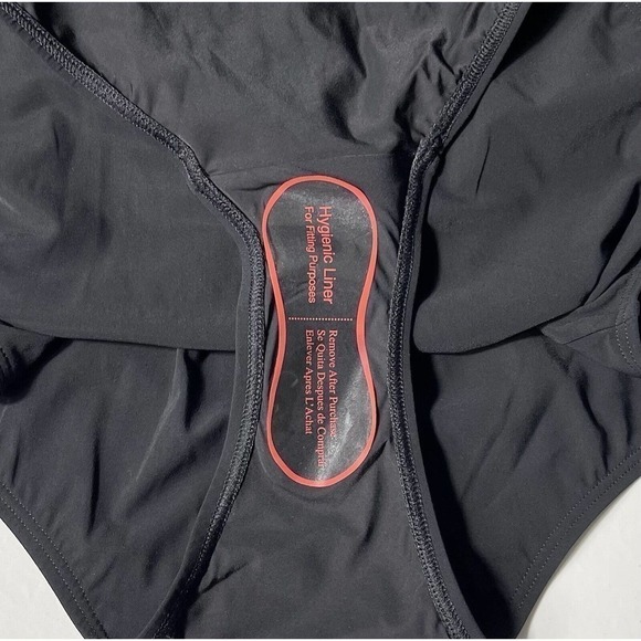 TORY BURCH 'Jessa' Belted One-Piece Swimsuit Black Women's Sz - L (B211) $218 - Picture 7 of 10